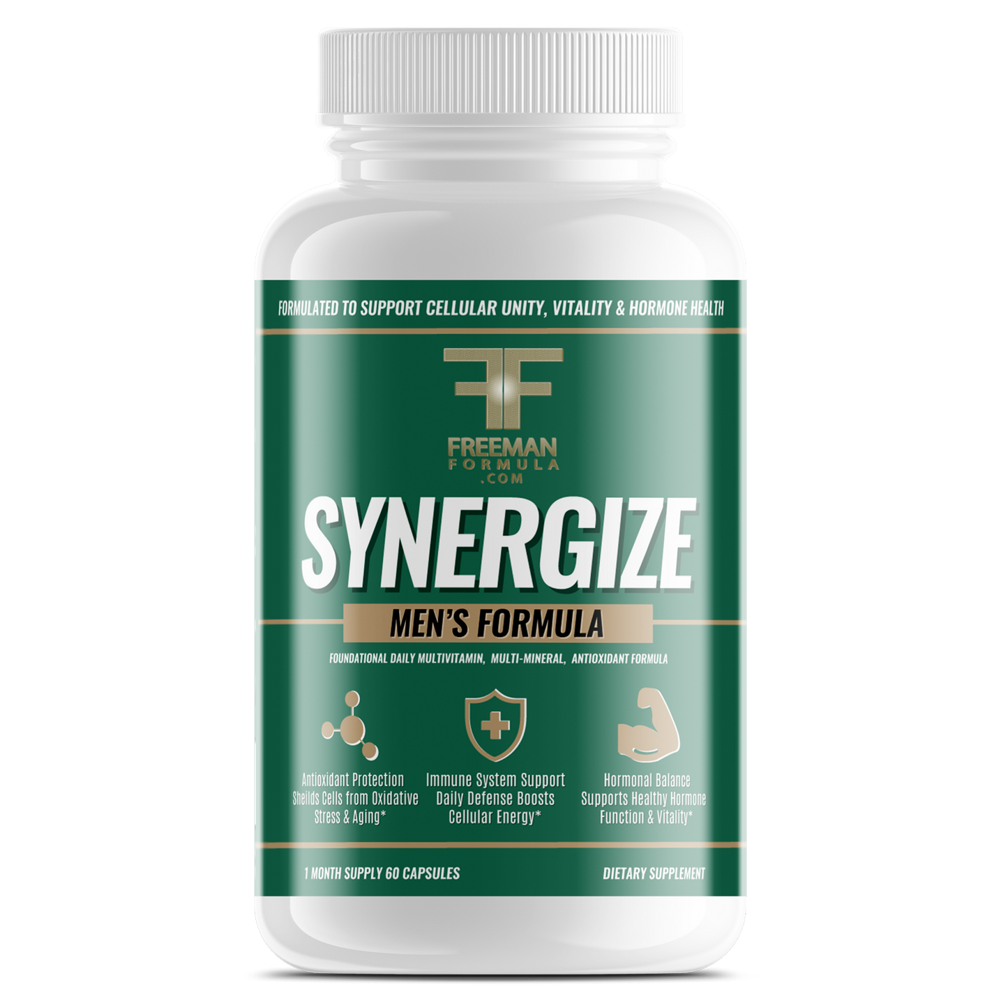 Multivitamin mineral Synergize men's bottle
