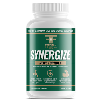 Multivitamin mineral Synergize men's bottle
